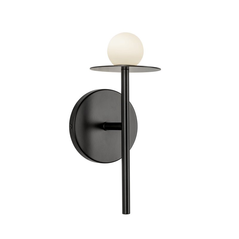 Elixir 10-In Wall Sconce, 10.13" H x 4.38" W x 4.25" D, 6 W, Black
