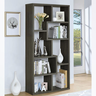 Bibliothèque rectangulaire en bois à 10 tablettes