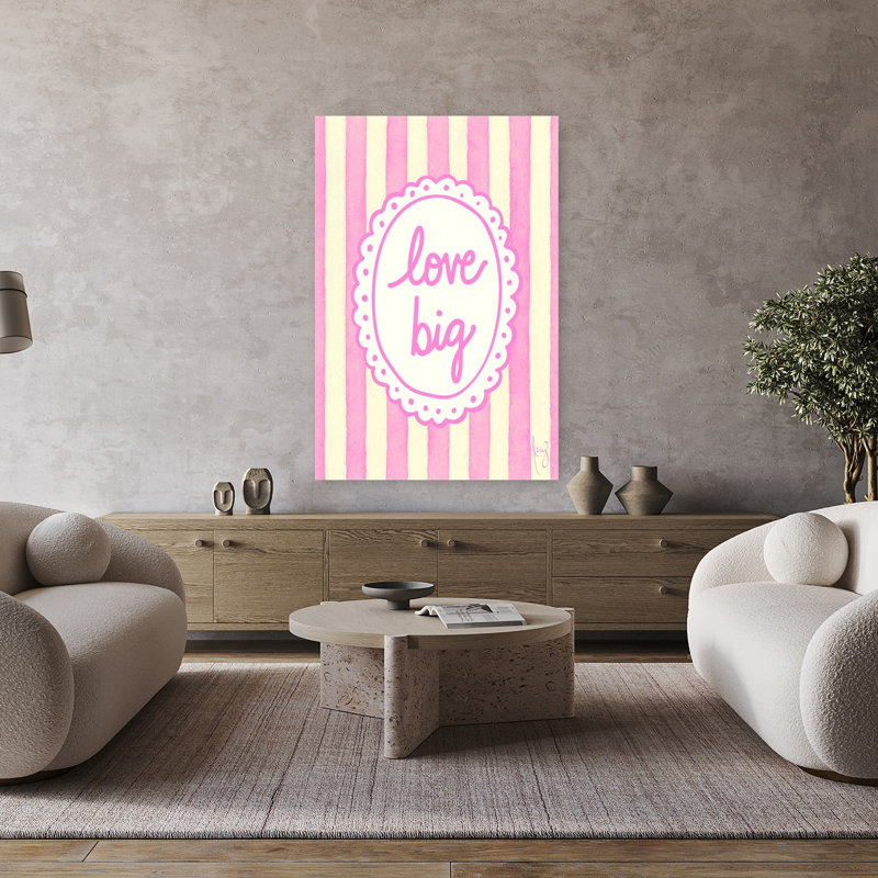 «Love Big», art mural contemporain abstrait, H 48 po x l 32 po