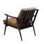 Fauteuil confortable en cuir - Structure d'appoint relax à pieds en châtaignier et en métal