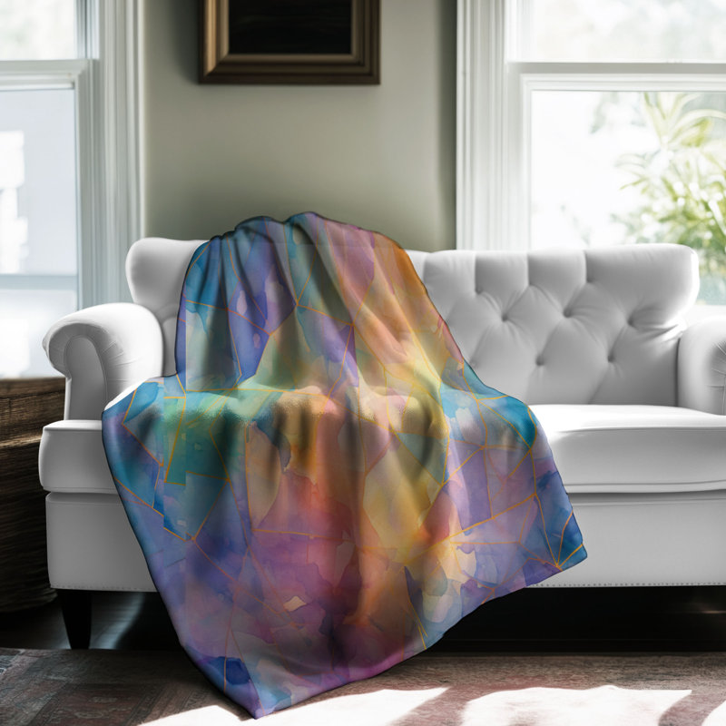 Prism Fractals - Couverture sherpa de qualité supérieure 1 pièce 0196, L 50 po x L 60 po