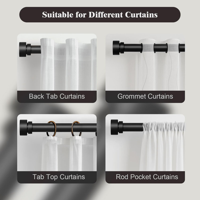2-Pack Heavy Duty Curtain Rods
