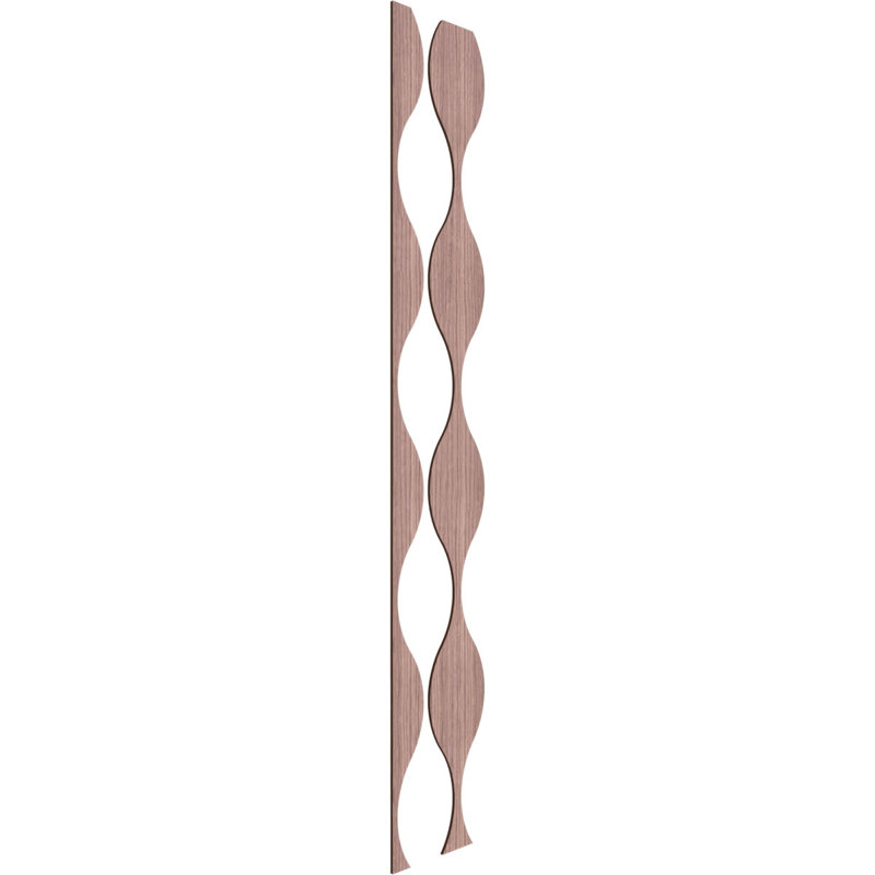 Ensemble de panneaux muraux décoratifs en bois Ozark, 94" H x 9" W x 0.37" D, Noyer