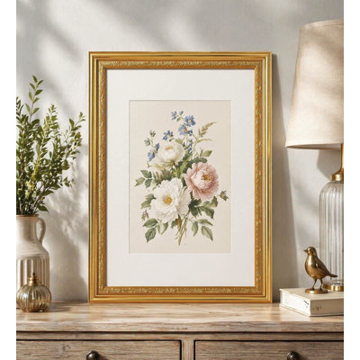 Picture Frame Matte Gold with Mat
