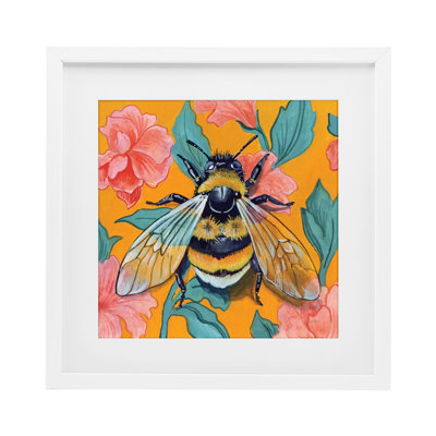 «Bumble Bee & Flower», impression encadrée sous verre, design par Kate Jarvik Birch