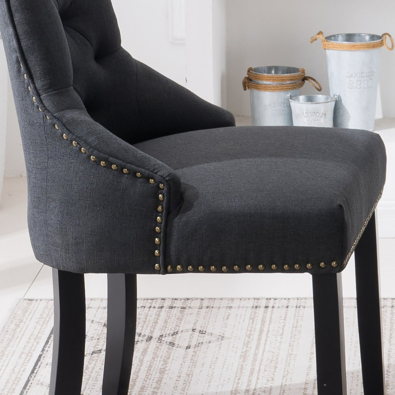 Chaise parsons capitonnée (ensemble de 2), Anthracite