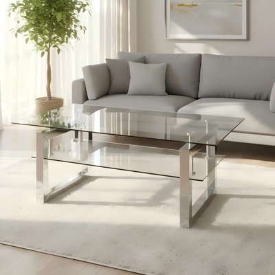 Living Room Transparent Coffee Table, Made Of Tempered Glass, Simple And Practical