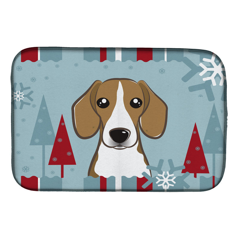 Tapis de séchage beagle de noël winter