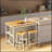 3 PCS Dining Table Set Rustic Retro Breakfast Table Dining Stools Rubber Wood for 2
