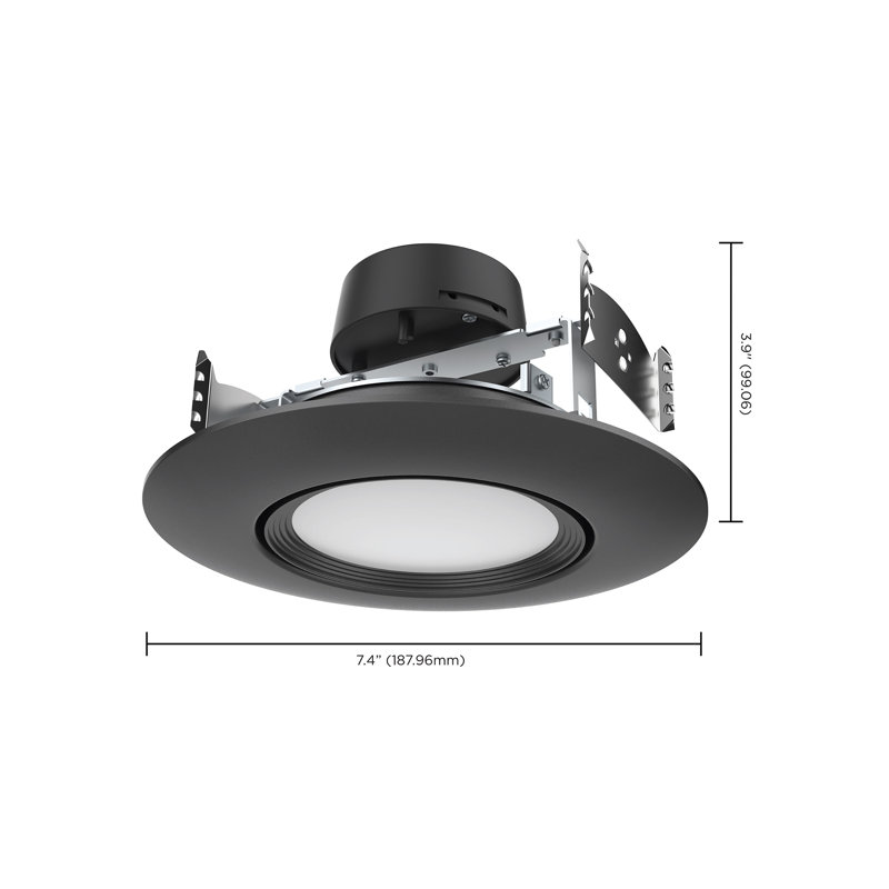 Ensemble d'éclairage DEL encastré 7,4 "remodelable, Noir