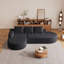 Canapé incurvé moderne, ensemble de canapé modulaire rembourré en chenille, ensemble de canapé modulaire en L 108,5 po avec 3 coussins, canapé-lit combiné gratuit pour le salon, la chambre à coucher-2088533756-2088533754