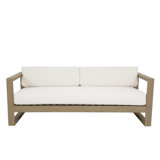 Coastal Teak Patio Sofa with Sunbrella Cushions