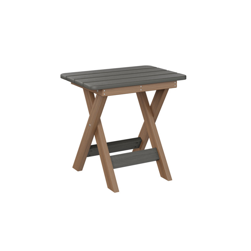 Outdoor Rectangle Side Table, Antique Mahogany, Coastal Gray
