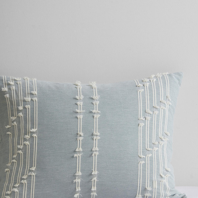 Ensemble d'édredon en coton jacquard 3 pièces, Édredon pour grand lit + 2 taies décoratives, Turquoise