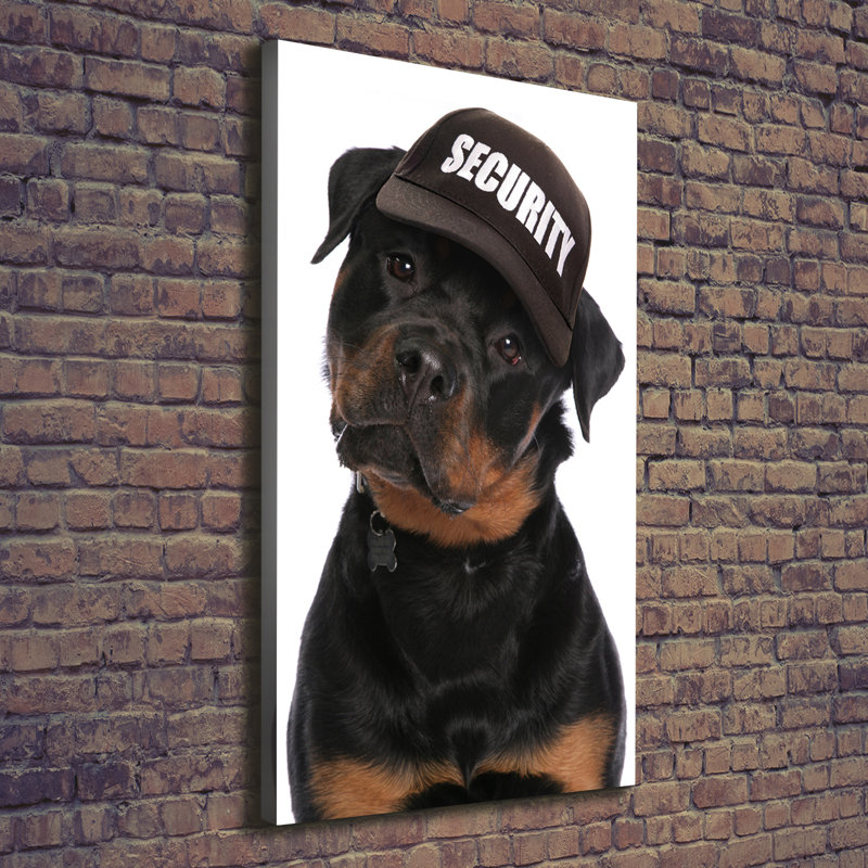 Rottweiler in a Hat 1 Piece Wrapped Canvas Wall Art