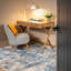 Machine Washable Blue Beige Modern Abstract Distressed Living Room Area Rug-81847293