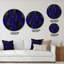 Feuilles fractales noires et bleues - art mural moderne en métal-68856614