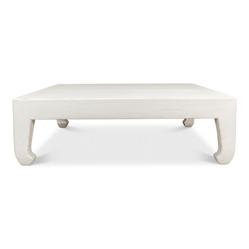 Classic Chinese Solid Wood Coffee Table, White