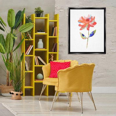 Mosaic Flower Blossom  Framed Floater Canvas Wall Art by Lisa Nohren
