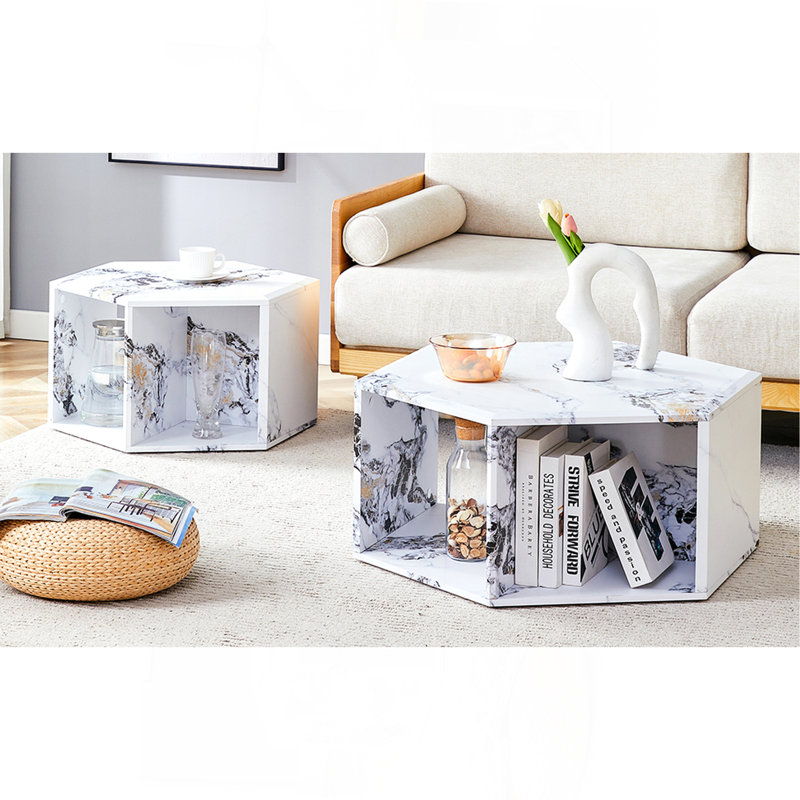 Ensemble de tables basses Minimalist, Blanc