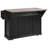 58" Farmhouse Kitchen Island with Sliding Barn Doors, Metal Grid Side Door & Drop Leaf (Black)-129470429
