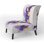 Mauve et or Splash - Chaise d'appoint rembourrée avec fractales et fauteuil moderne et contemporain - Multicolore