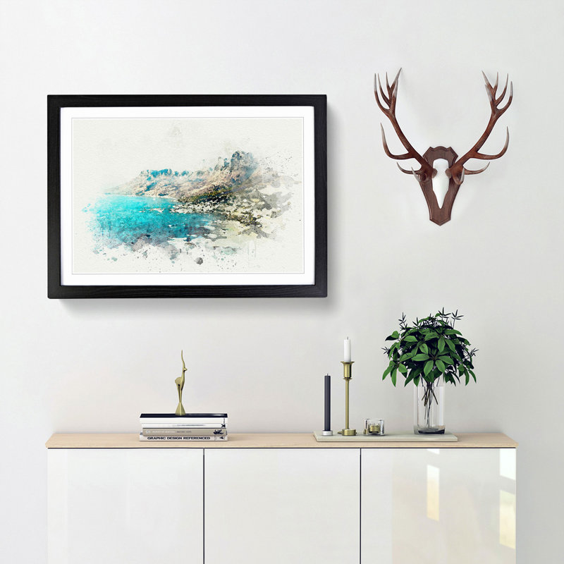 Cape Town in South Africa in Abstract - Picture Frame Graphic Art Print, 36cm H x 48cm W x 2cm D, Black Framed