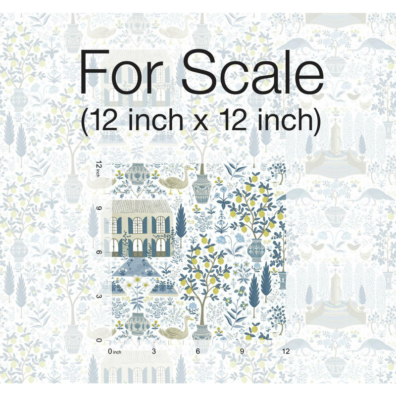 Rouleau de papier peint 27 pi x 27 po Camont, Indigo