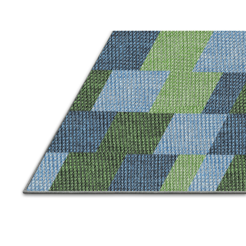 Tapis géométrique vert foncé, Rectangle 5 pi x 8 pi