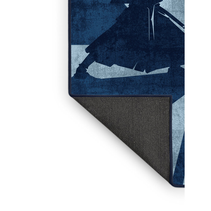 Tapis bleu moelleux moelleux Eita Kendo Duel, 7 x 9