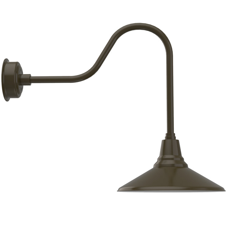Luminaire de grange d’extérieur Albali, Bronze acajou, H 26,32 po x l 16 po x P 33 po