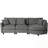 Chenille 3-Piece Sectional Sofa With Curved Chaise And 3 Throw Pillows-153425963