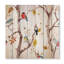 Arbres d'automne et petits oiseaux - Impression traditionnelle sur bois de pin naturel-58679398