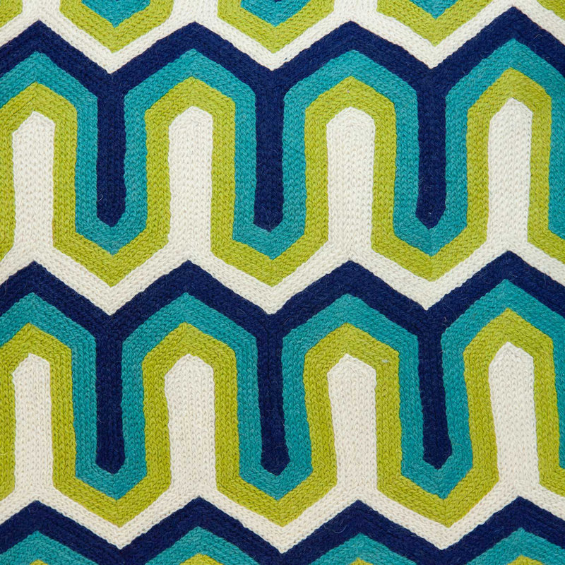 Coussin Monte, Polyester/ bourre en polyester, Vert/bleu