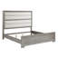 Élégant lit à finition grise avec tête de lit capitonnée et mobilier de chambre à coucher moderne en bois 1pc
