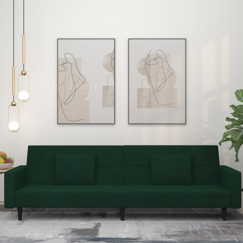 Ruo Upholstered 86.6'' Sofa, Dark Green Velvet