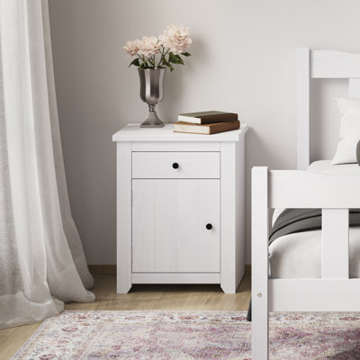 Throop 53cm W Solid Wood Bedside Table