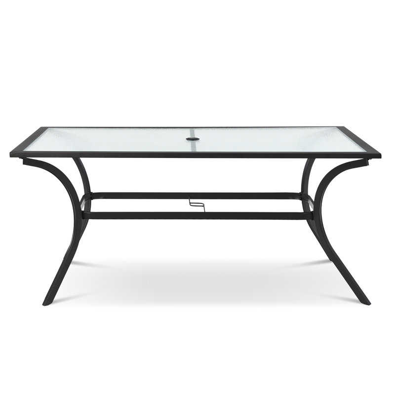 Square Glass Outdoor Dining Table Yes , 66 " W 38 " D