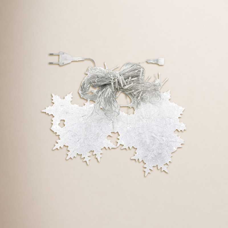 11.5FT 96LED Snowflake String Lights, White