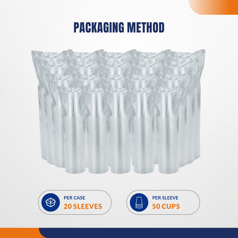 1000 Pack 10 oz Clear Disposable Plastic Cups
