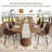 Modern Dining Table Set For 6/8/10 – 79" Dark Wood Dining Table With Dual Pedestal Base & Hidden Storage, Suede Upholstered Chairs, Large Kitchen & Dining Room Set-653612997