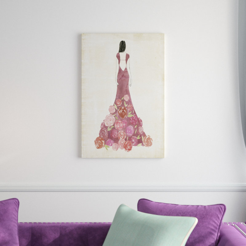 «Garland Gown I», peinture sur toile, H 30 po x l 20 po