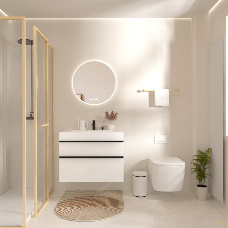 Meuble-lavabo mural VELA, Blanc, 36"