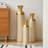 Set of 3 Golden Modern Metal Floor Vases for Home Decor - Tall Flower Vases for Living Room, Office & Wedding (32.68, 25.98, 19.69 Inch)