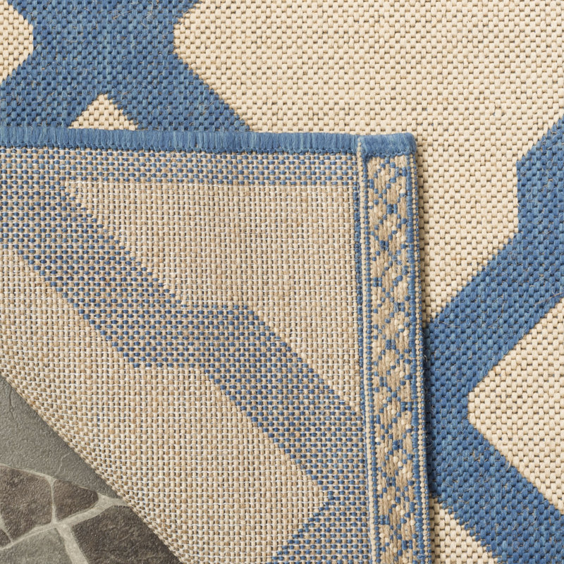 Tapis d'intérieur / extérieur à motif géométrique 100 pièces Ferrill, Tapis de couloir 2 pi 2 po x 8 pi
