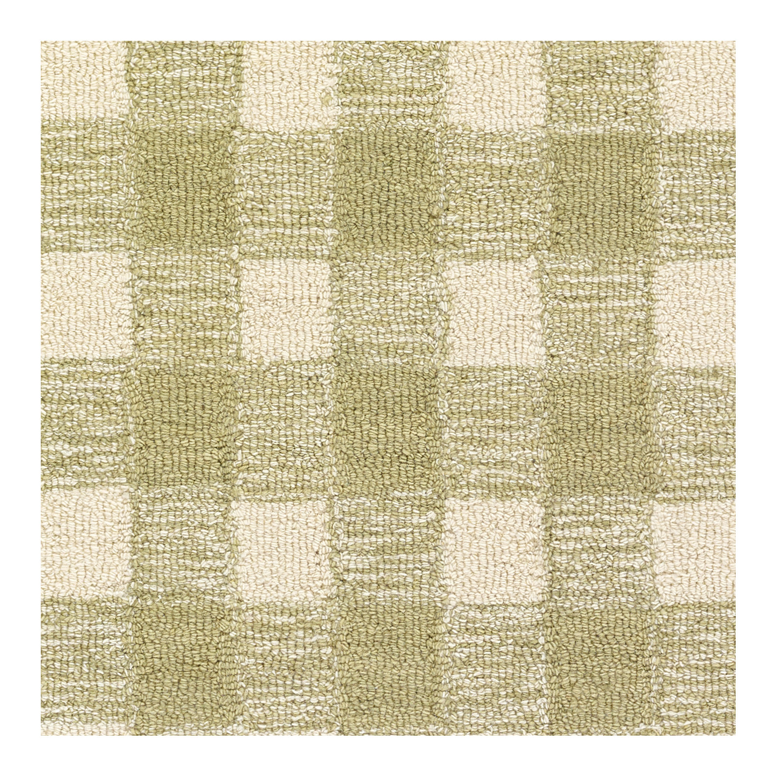 Lola Hand Tufted Wool Plaid Green Area Rug, Rectangle 7'10" x 9'10"