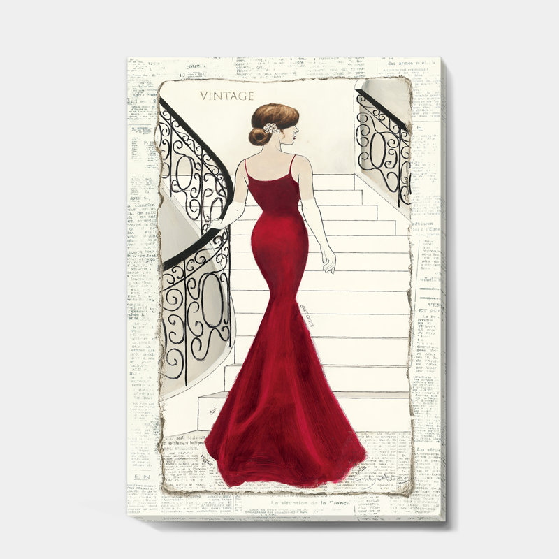 Elegance Glam Paris Diva III - reproduction d'art sur toile tendue, H 32 po x l 24 po x P 1 po