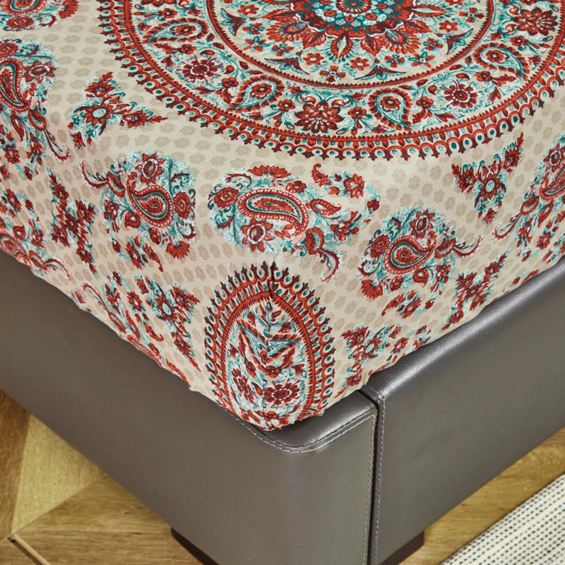 Sunshine Festival Microfiber Paisley Sheet Set, King