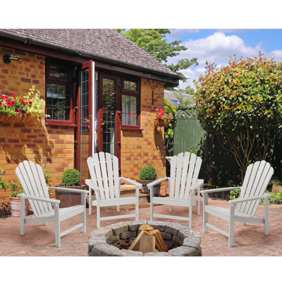 Cath HDPE Stacking Adirondack Chair by Rosecliff Heights