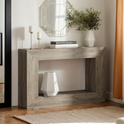 47.2" Rustic Wood Farmhouse Console Table with Storage, Entryway Sofa Table for Hallway